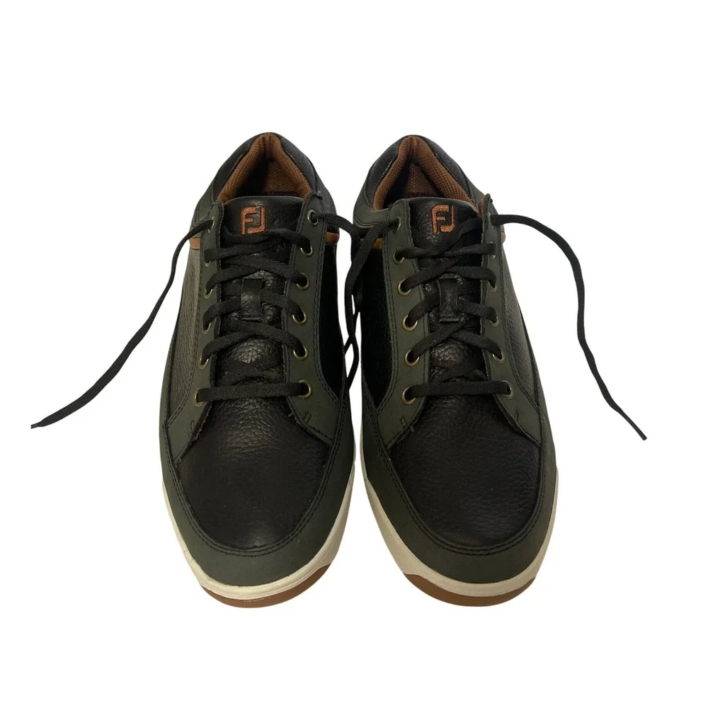 FootJoy Contour Casual Men's Golf Shoes Black Charcoal Leather Spikeless 54363